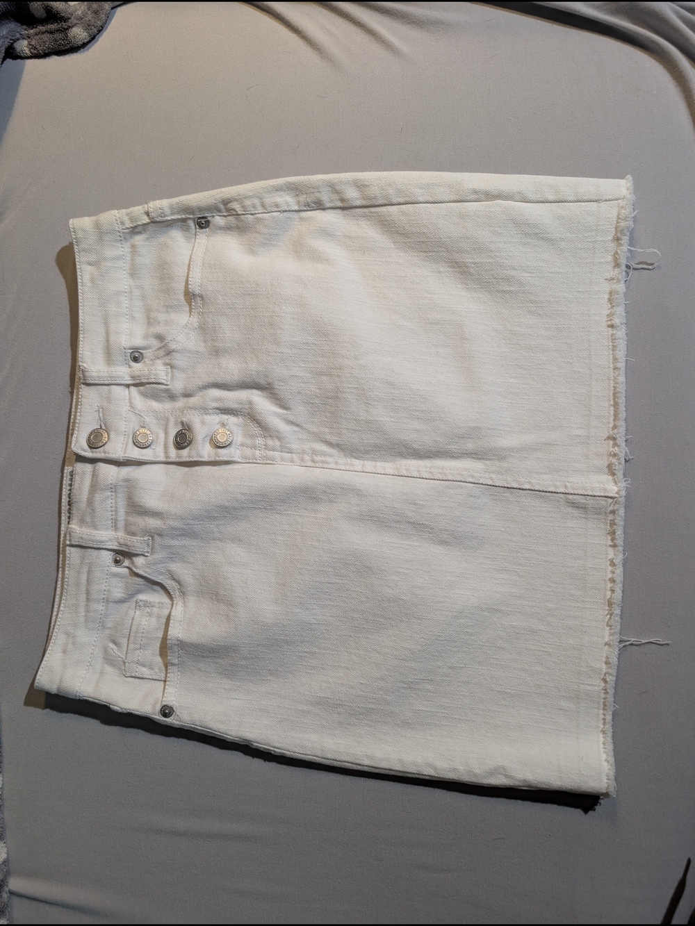 Mossimo Supply Co. White Denim Button-Front Mini Skirt